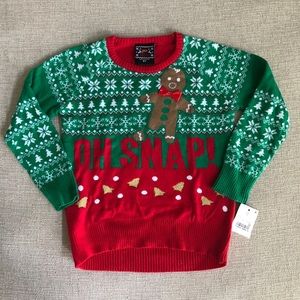 Toddler Girls Oh Snap! Holiday Christmas Sweater